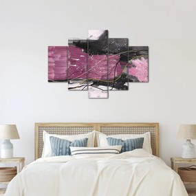 Kép - Rózsaszín-fekete absztrakció (150x105 cm)