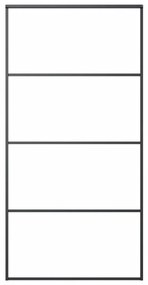 Fekete matt ESG üveg és alumínium tolóajtó 102,5x205 cm