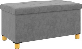 HOMCOM Összecsukható Tárolópad Kárpitozott Pad, Bársonyos Kinézettel, Tárolópad Lábakkal, Trunk Pad Nappaliba, Hálószobába, Előszobába 76 x 38 x 38 cm