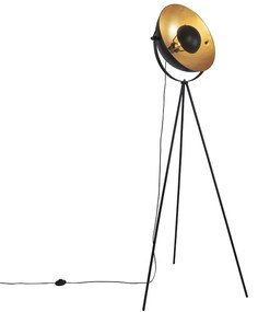 Állólámpa fekete arannyal 42 cm állítható háromlábú - Magnax