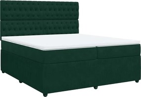 vidaXL sötétzöld bársony rugós ágy matraccal 200x200 cm