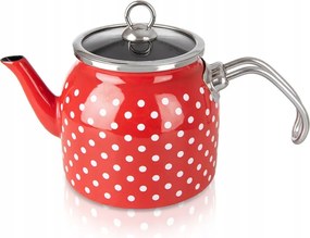 Zománcozott Indukciós Vízforraló Síppal Hagyományos Krémszínű 1,1L