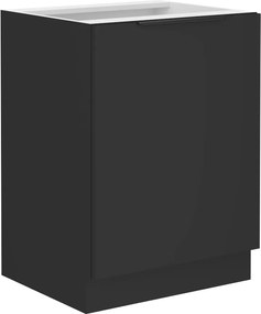 Alsó szekrény, fekete, SIBER 60 D 1F BB