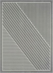 Nappali szőnyeg 160x220cm,puha haj, szürke modern kivágott 3d minta