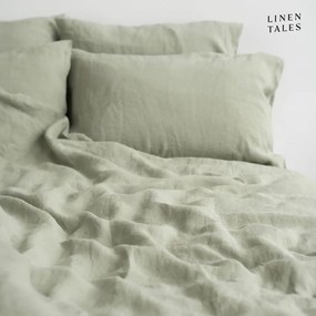Világoszöld egyszemélyes len ágyneműhuzat 140x200 cm – Linen Tales