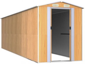 világosbarna horganyzott acél kerti fészer 192x689x223 cm