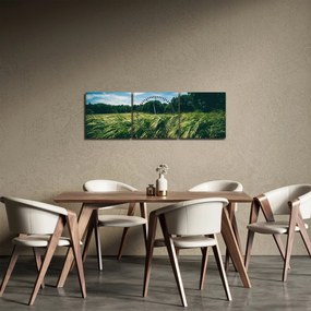 Rét és az erdő képe (órával) (90x30 cm)