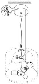 Eglo 31608 - Csillár kötélen MASERLO 3xE27/60W/230V