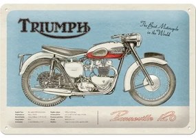 Fém tábla Triumph Bonneville, (20 x 30 cm)
