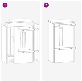 postaláda Fekete 30 x 23 x 55 cm Horganyzott acél