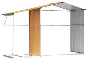 világosbarna horganyzott acél kerti fészer 277 x 192,5 x 179 cm