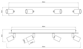Globo 57998-4 - Spotlámpa DREW 4xGU10/35W/230V fekete
