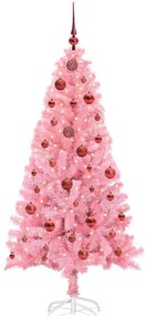 Karácsonyfa 150 LED-del állvánnyal Rózsaszín 150 cm PVC