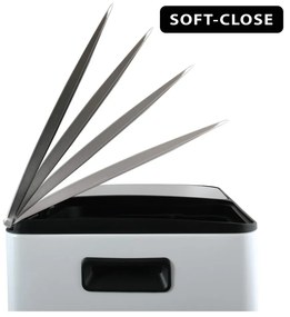 Matt fehér acél szelektív pedálos szemetes 2x20 l Aliya – Spirella