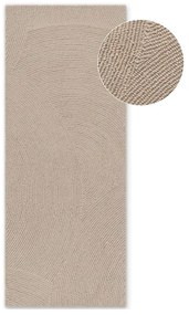 Bézs kézi szövésű gyapjú futószőnyeg 80x300 cm Calmio – Hanse Home
