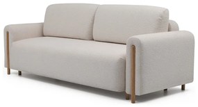 Szürkésbézs buklé kinyitható-tárolóhelyes kanapé 244 cm Arcadova – ELTAP