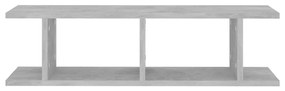 2 db betonszürke szerelt fa fali polc 75 x 18 x 20 cm