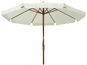 homokfehér kültéri napernyő farúddal 330 cm