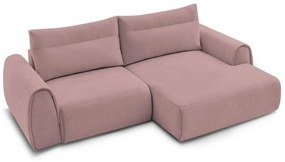 Világos rózsaszín sarokkanapé Aden – Bobochic Paris