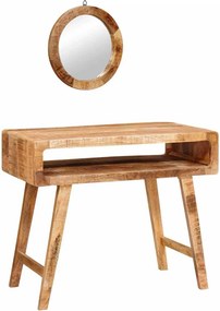 vidaXL Öltözködőasztal tárolóval Barna 90 x 76 x 45 cm Tömör Mangófát