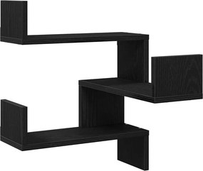 vidaXL Falpolc polcokkal 2 pcs Fekete tölgy 40 x 40 x 49,5 cm Faanyag