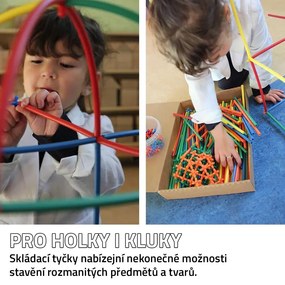 Kreatív gyerek modellező építőjáték - összerakható pálcikák - 500 darab