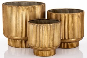 Kaspó szett 3 db-os arany fém 29x30x30 24x25.5x25.5 20.5x20x20cm