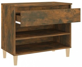 füstös tölgy színű szerelt fa cipősszekrény 70 x 36 x 60 cm