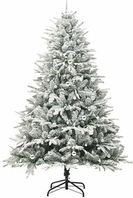 Műfenyő világítással és gömbkészlettel Zöld 240 cm PVC és PE