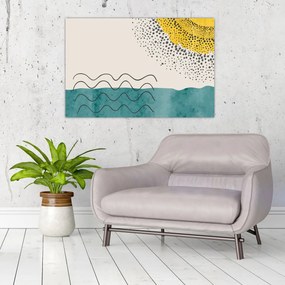 Kép - Absztrakt festmény a strandról N⁰1 (90x60 cm)