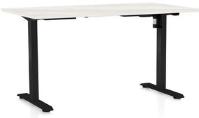 OfficeTech A állítható magasságú asztal, 120 x 80 cm, fekete alap, fehér kőris