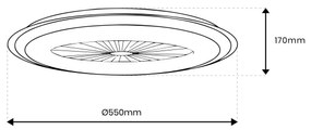 LED Dimmelhető mennyezeti lámpa ventilátorral ARIA LED/38W/230V fekete/fehér + távirányító