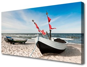 Vászonfotó Boat Beach Landscape 100x50 cm