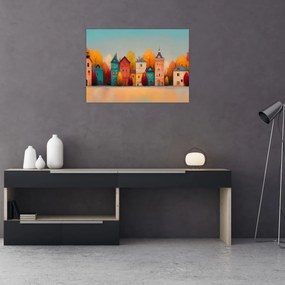 Kép - Őszi falu (70x50 cm)