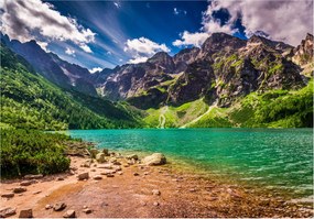 Flizelin fotótapéta Tó a hegyekben táj természet 416x290 +ragasztó