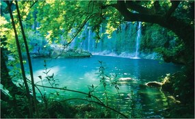 Fotótapéta Vízesés Tó Természet Táj Kilátás Tapéta Falra 312x219