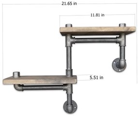 Fali polc BORURAF 30x55 cm fenyő