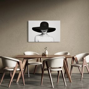 Kép - kalapos nő (90x60 cm)