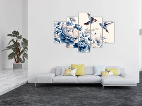 Kép - Kolibrik a virág felett (150x105 cm)