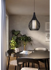 Eglo 900828 - Csillár zsinóron RAZONI 1xE27/40W/230V fekete