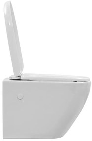 Fehér kerámia perem nélküli fali WC