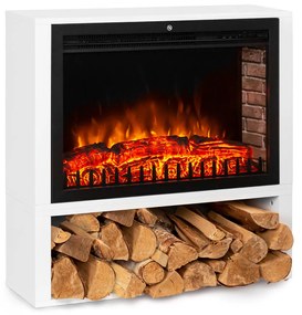 Mauna Loa, elektromos kandalló, 2000 W, LED lángok, távirányító, polc fahasábok részére, fehér