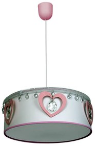 MILAGRO MLP8278 HEART Ernyős Függesztett Lámpa Fehér, Rózsaszín E27 IP20