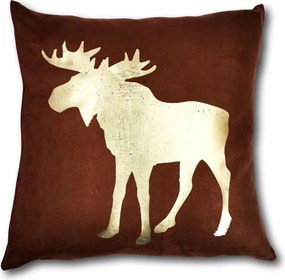 Barna karácsonyi velúrszerű párnahuzat