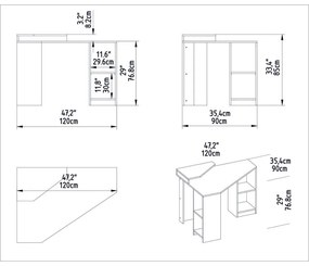 Íróasztal Floating - Walnut