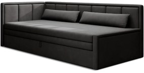 Sötétszürke zsenília kinyitható-tárolóhelyes kanapé 214 cm Fulgeo – ELTAP