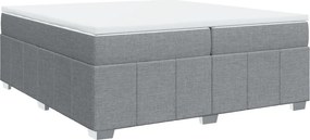 vidaXL világosszürke szövet rugós ágy matraccal 200 x 200 cm