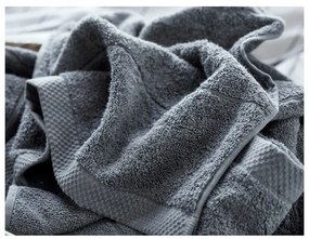 Sötétszürke frottír pamut törölköző 50x100 cm Line – Södahl