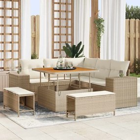Kerti Kanapé Szett 8 pcs Beige és krém 100 x 100 x 71 cm