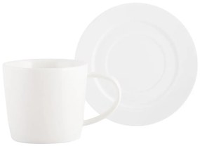 Ridget fehér porcelán bögre csészealjjal, 0,3 l - Mikasa